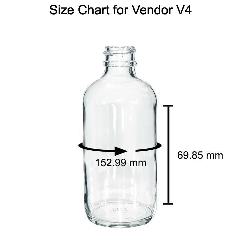 4 oz. Clear Boston Round with White Cap (22/400) (V4) (V1)-Glass Bottle Outlet