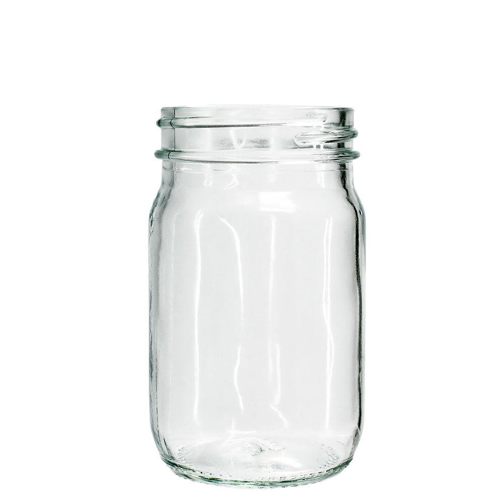 4 oz. Clear Glass Jar with Black Plastic Cap (48/400) (V4) (V7)-Glass Bottle Outlet