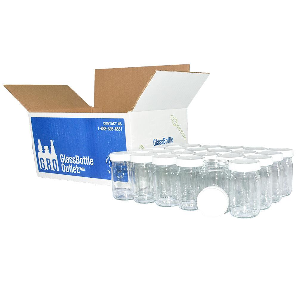 Glass Bottle with Extra Caps, 1 Litre, Pack of 4, Clear