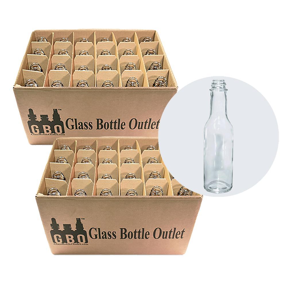 5 oz. Clear Glass Hot Sauce Bottle with No Closure (24/414) (V1)-24-Glass Bottle Outlet