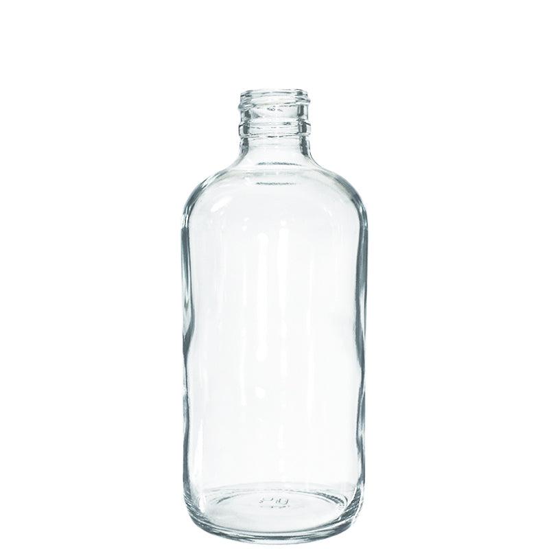 8 oz. Clear Boston Round with No Closure (24/400) (V4)-Glass Bottle Outlet