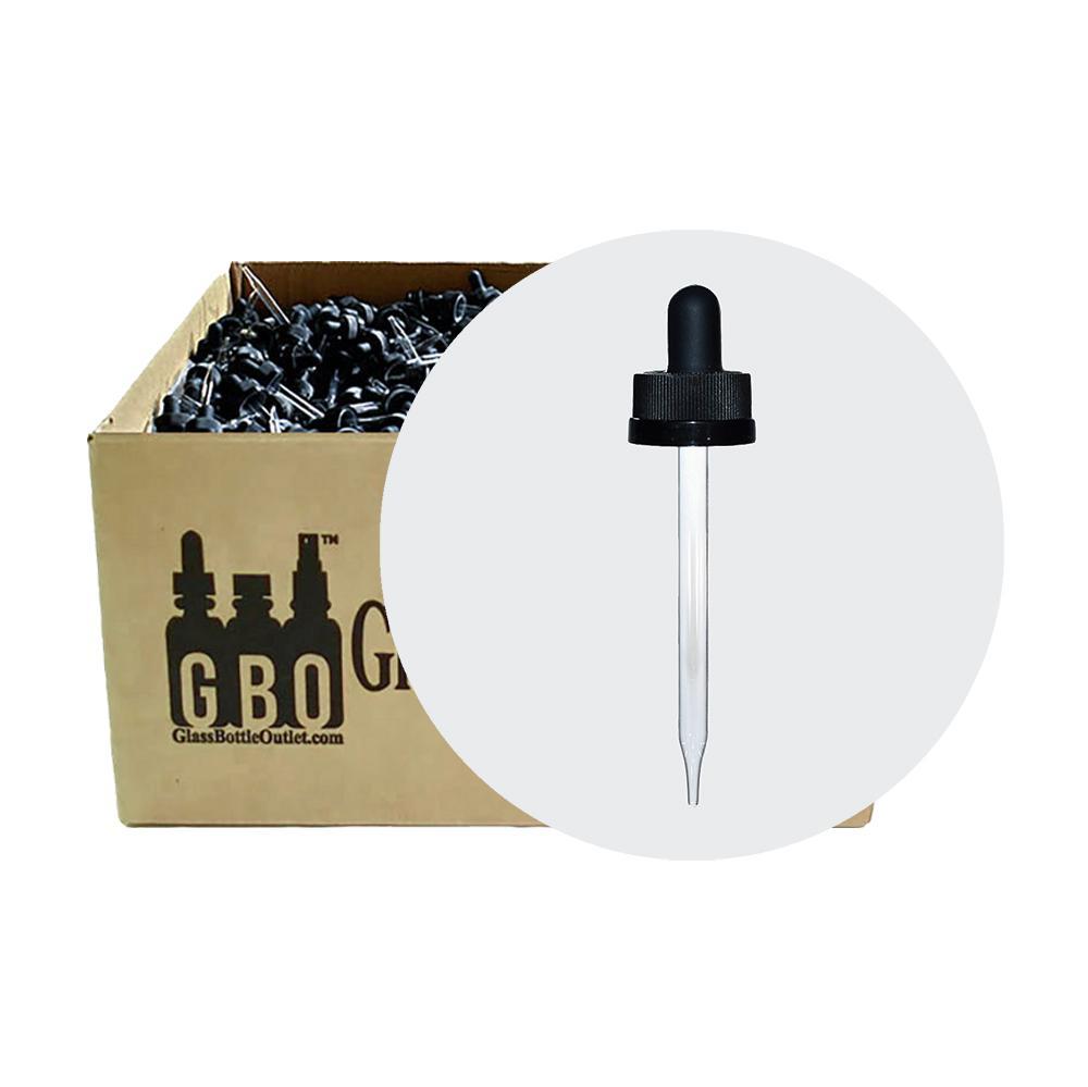 Black Child-Resistant Glass Dropper (20-400) (2 oz.) (V8)-Glass Bottle Outlet