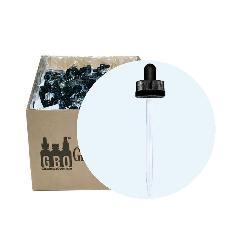 Black Child-Resistant Glass Dropper (22-400) (4 oz) (V8)-Glass Bottle Outlet