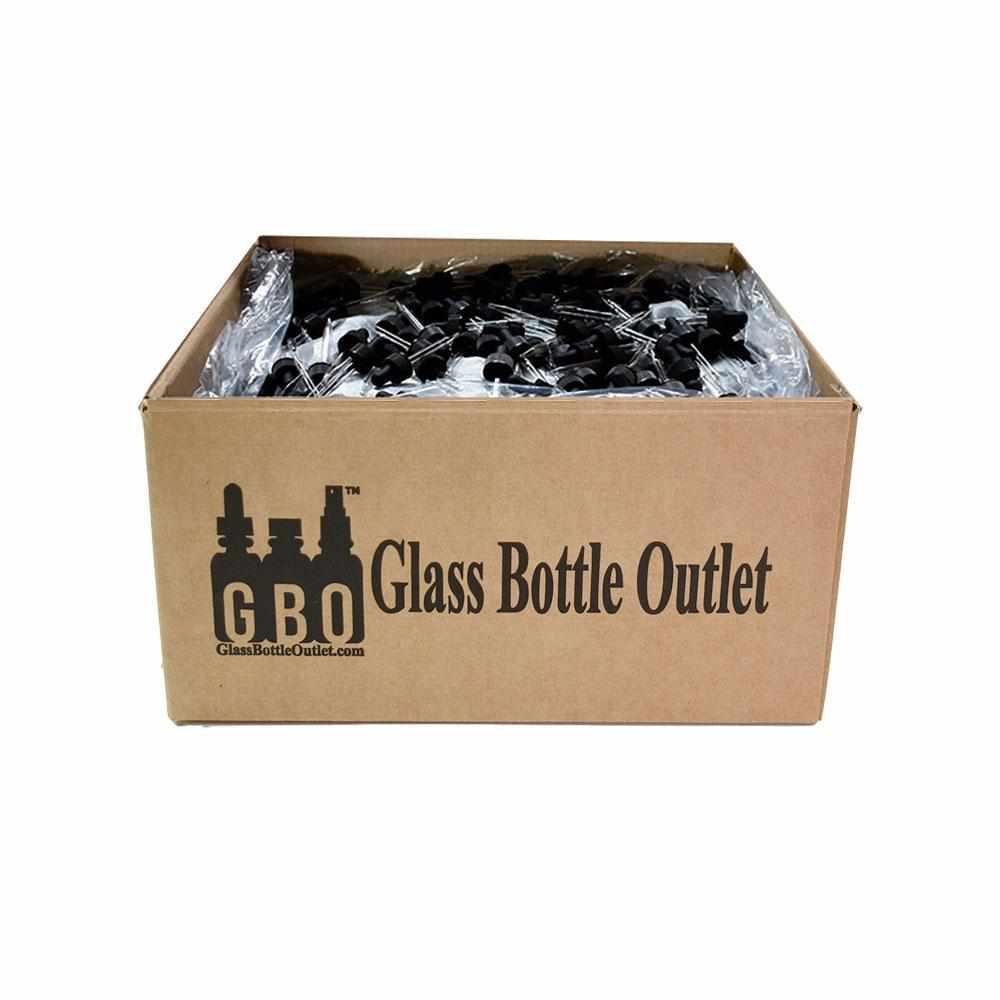 Black Glass Dropper (20-400) (1 oz.) (V8)-Glass Bottle Outlet