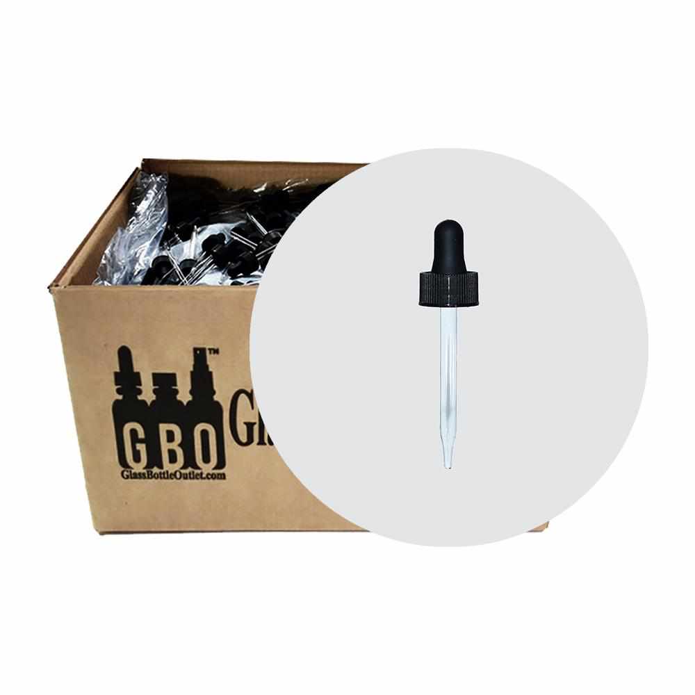 Black Glass Dropper (20-400) (1 oz.) (V8)-Glass Bottle Outlet