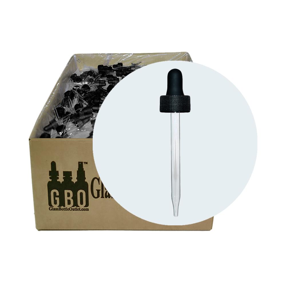 Black Glass Dropper (20-400) (2 oz.) (V8)-Glass Bottle Outlet