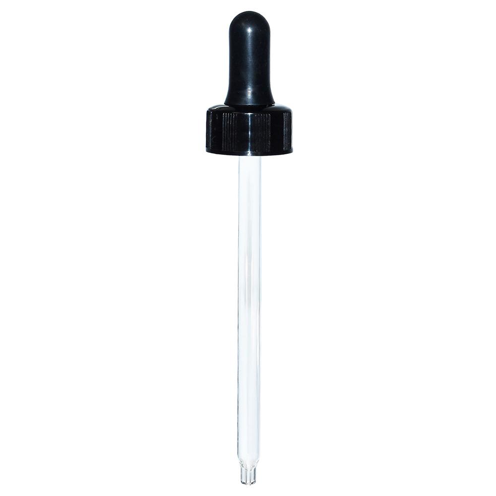 Black Glass Dropper with Nitrile Rubber (22-400) (4 oz.) (V12)-Glass Bottle Outlet