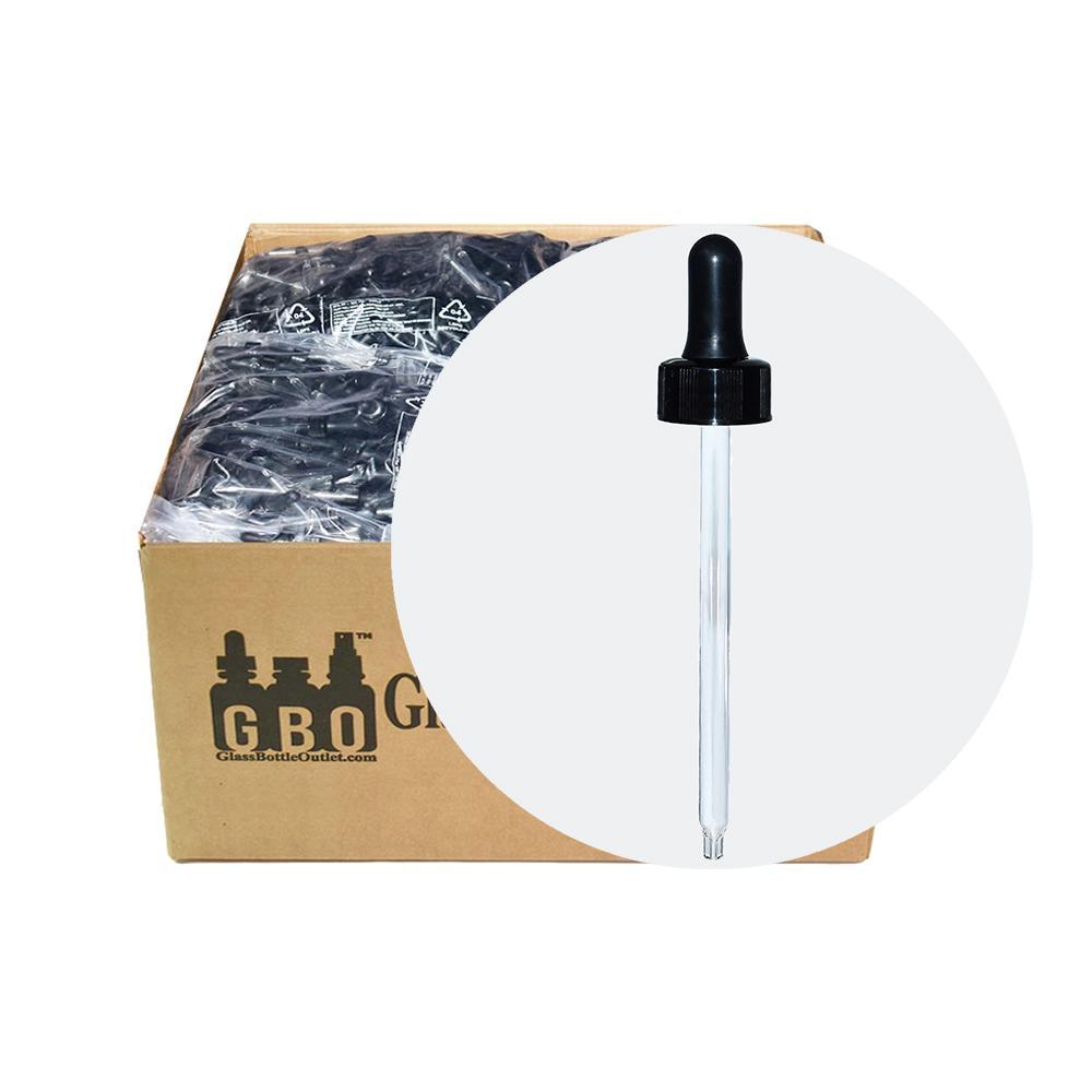 Black Glass Dropper with Nitrile Rubber (22-400) (4 oz.) (V12)-Glass Bottle Outlet