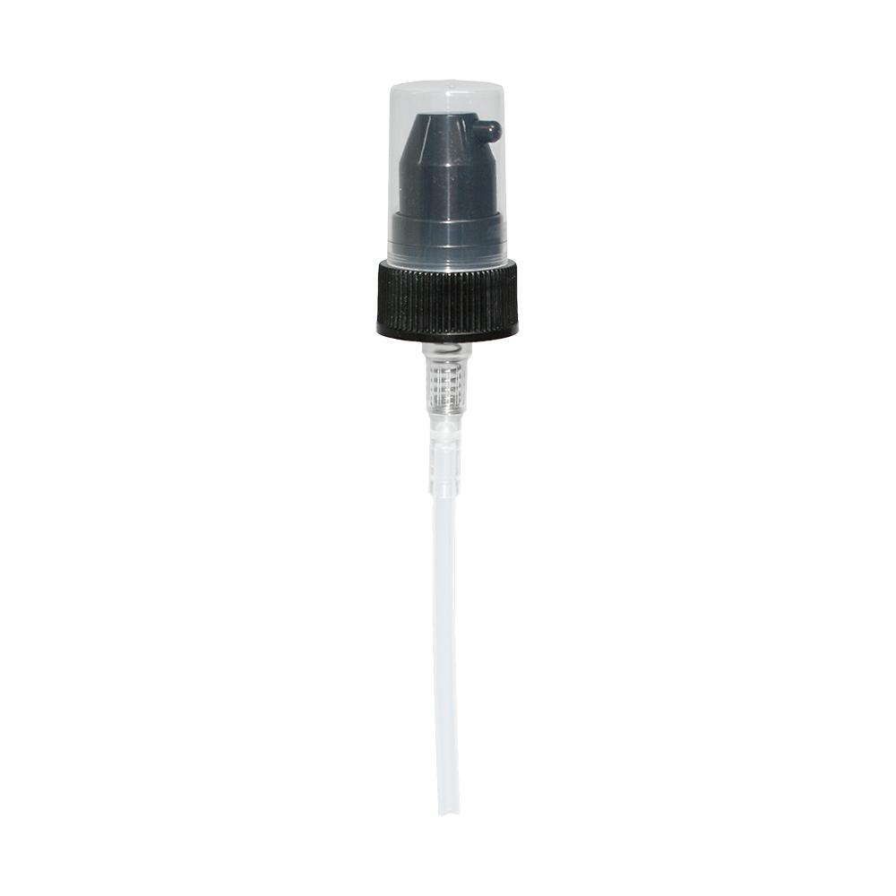Black Treatment Pump (Ribbed) (20-400) (2 oz) (Dosage: .4 ml) (V20)-Glass Bottle Outlet