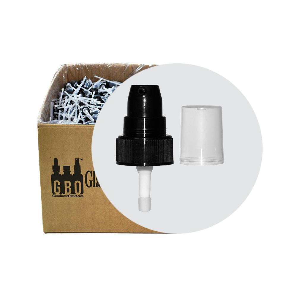 Black Treatment Pump (Ribbed) (22-400) (4 oz.) (Dosage: .25 ml) (V15)-Glass Bottle Outlet