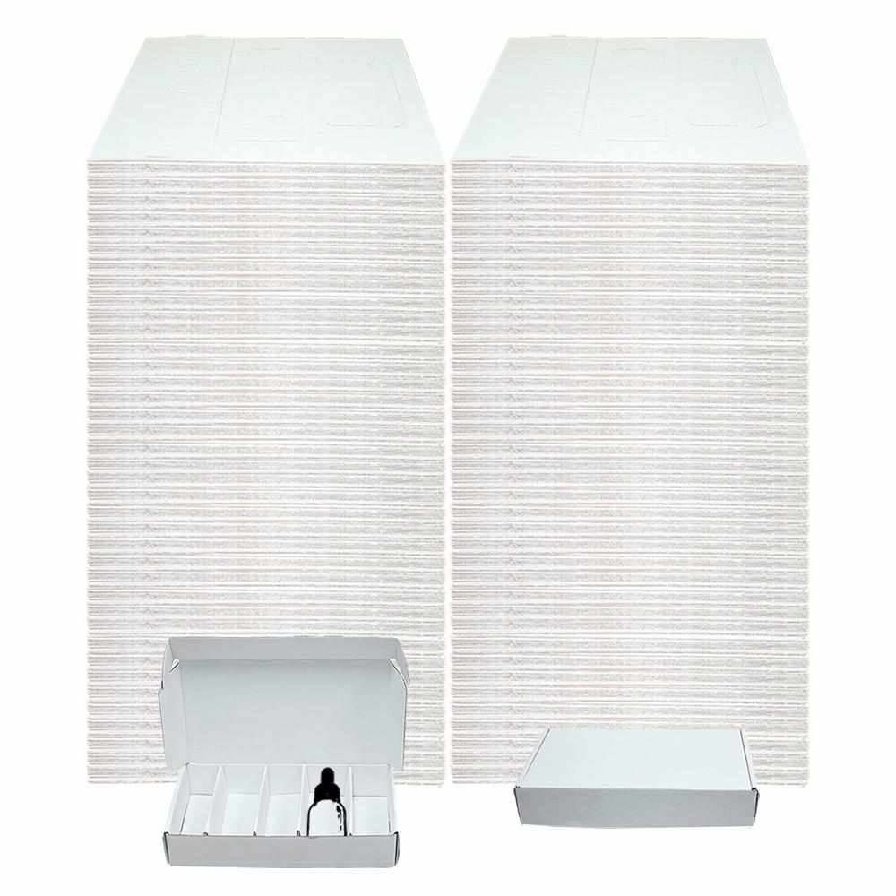 White Corrugated Box with 5 Dividers (Fits 5 1 oz. Boston Round)-Glass Bottle Outlet