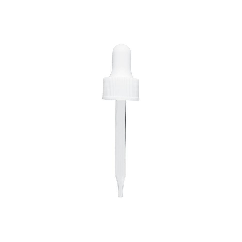 White Glass Dropper (20-400) (1 oz.) (V8)-Glass Bottle Outlet